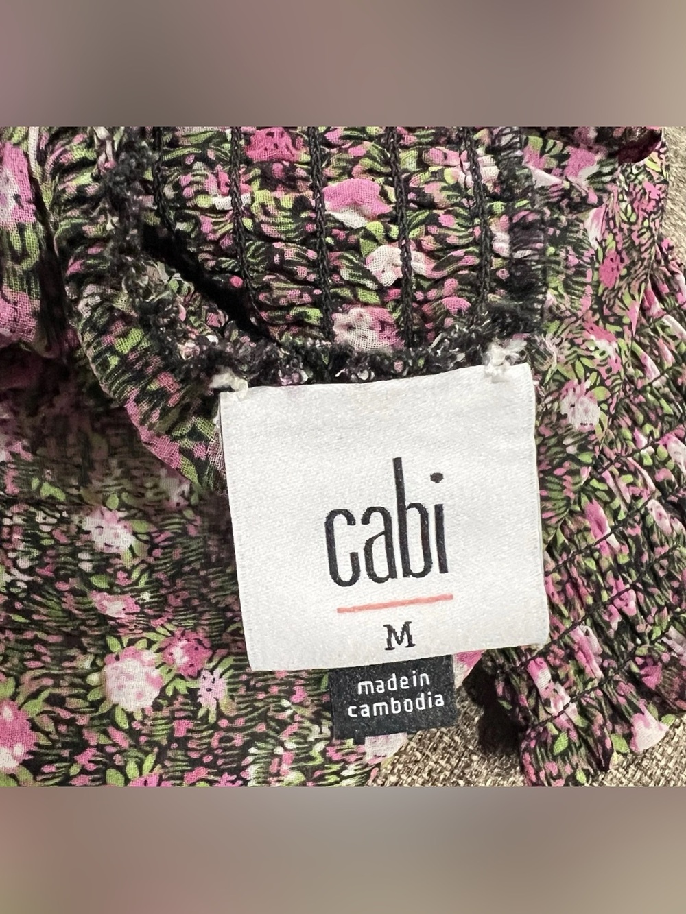 CAbi Women's Pink & Brown Floral Knit Top